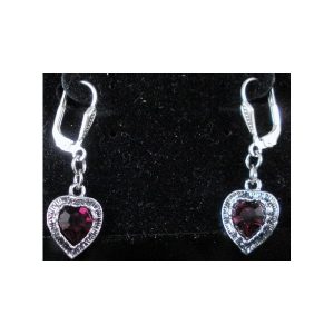 Inlaid Jewel Heart Earrings