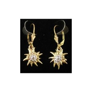 Gold Edelweiss earrings