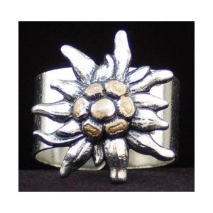 Large edelweiss tie ring
