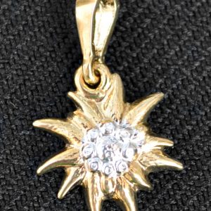 2 Tone Gold/Silver Edelweiss Pendant