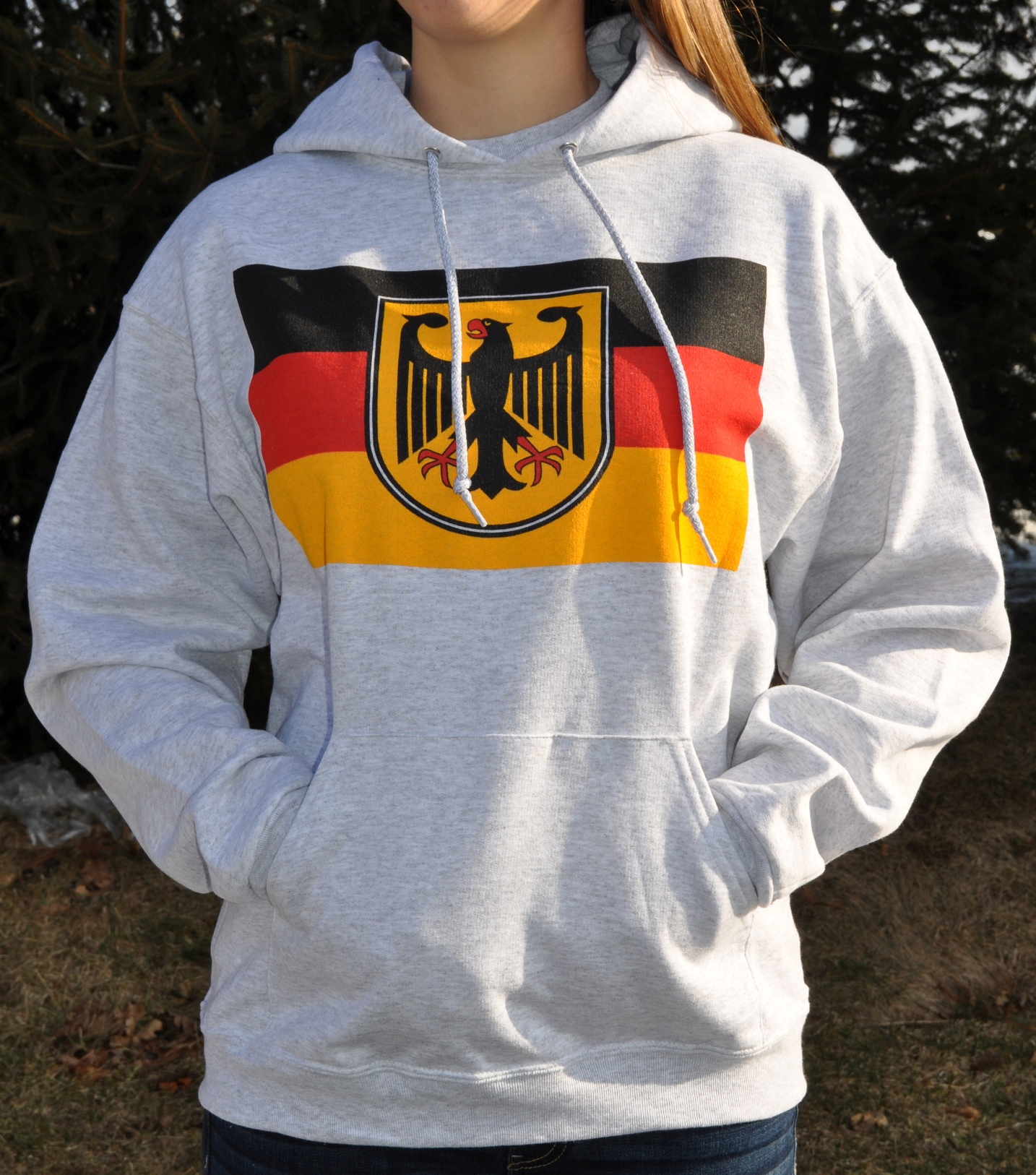 Screen Printed Deutschland Flag Hooded Sweatshirt - Ernst Licht