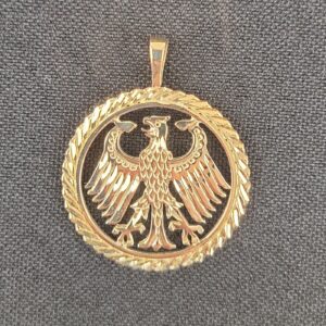 Circle Gold Eagle Pendant
