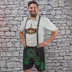 style 12 6 imported black cow lederhosen and staff choice suspenders size 42 50
