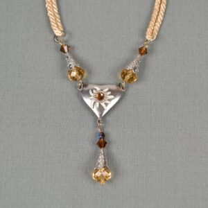 jeweled pendant on colorful cord multiple color choices