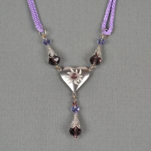 jeweled pendant on colorful cord multiple color choices