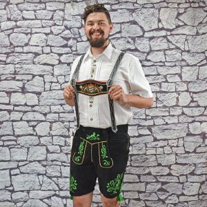 style 17 10 imported black goat lederhosen sizes 42 & 48