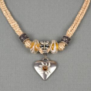 corded necklace with heart pendant multiple color options