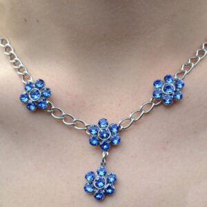 swarovski crystal floral necklace multiple color options