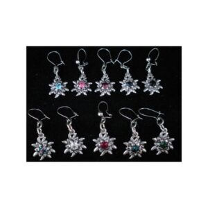 colored edelweiss earrings