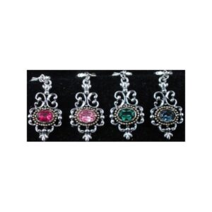 filigree earrings with colored jewel