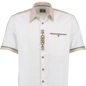 short sleeved shirt with dark stitching