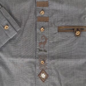 men's blue shirt with embroidery