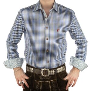 slim fit marine blue checkered shirt sizes xl, 2x, 3x only