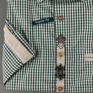 green checkered shirt