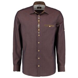 men's brown/blue shirt with embroidery