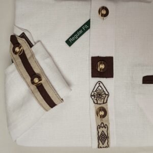long sleeve white shirt with edelweiss embroidery