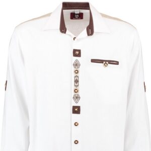 long sleeve white shirt with edelweiss embroidery