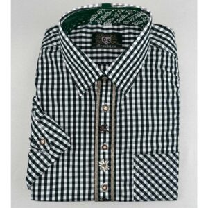 men's green check shirt with embellishments
