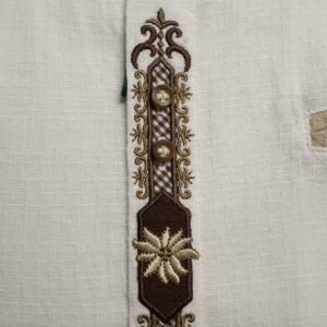 long sleeve white shirt with edelweiss embroidery