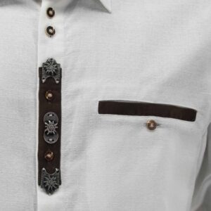 white long sleeve shirt with brown accents