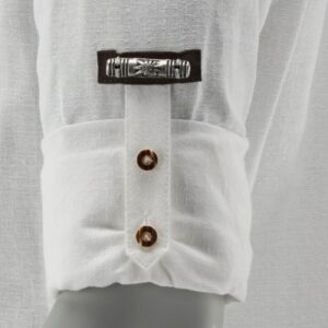 white long sleeve shirt with brown accents