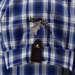 dark blue plaid short sleeve shirt