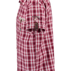 red plaid short sleeve shirt