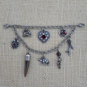 charivari with heart, edelweiss and stags