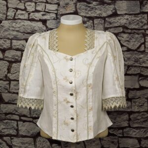 cream blouse with embroidery sizes 4, 6 & 8