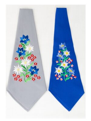 embroidered alpine tie