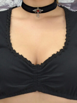 black short jersey blouse
