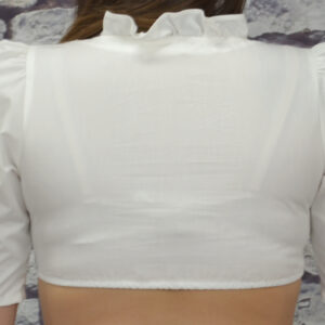 cream button up short blouse