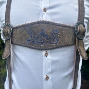 bastian goat lederhosen with belt and suspenders