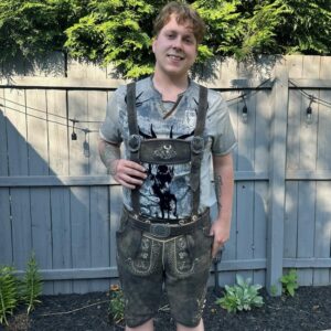 bernhard goat lederhosen with belt and suspenders