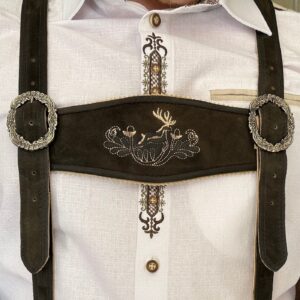 hugo brown goat lederhosen with belt and suspenders