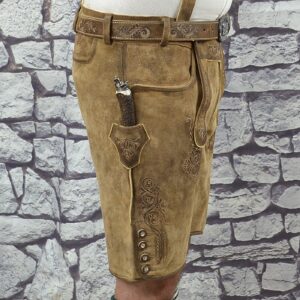 imported brown buffalo lederhosen with belt and suspenders limited sizes