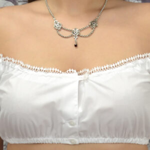 short white blouse with lace trim size 10, 12, 14, 16