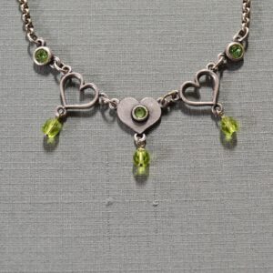 triple heart dangling necklace multiple color options