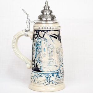 grey and blue hofbrauhaus stein 1/2 liter