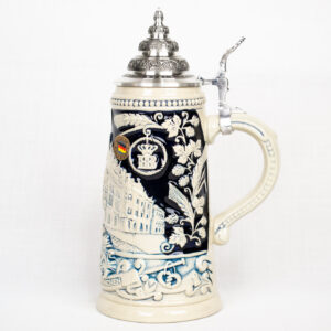 grey and blue hofbrauhaus stein 1/2 liter