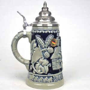oktoberfest band cobalt and grey stein 4/10