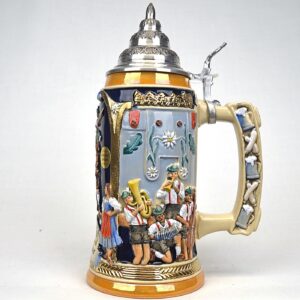 oktoberfest three scene stein 3/4 liter