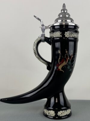 black eagle horn stein w/lid 1/2 liter