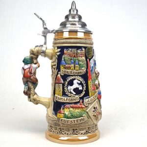 mountain scene austria beer stein