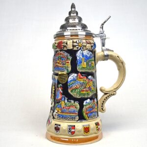 colorful austria cities beer stein