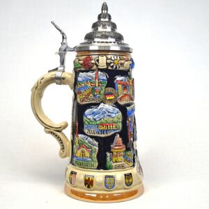 colorful austria cities beer stein