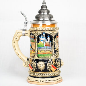 german crest relief stein cobalt