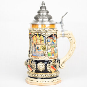 german crest relief stein cobalt