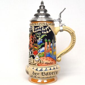 "bayern" beer stein with lion