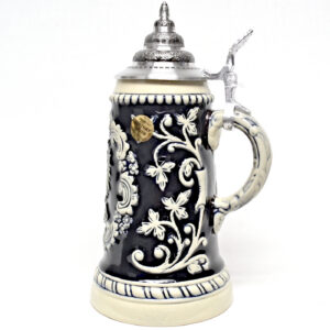 blue and tan "deutschland" stein with eagle